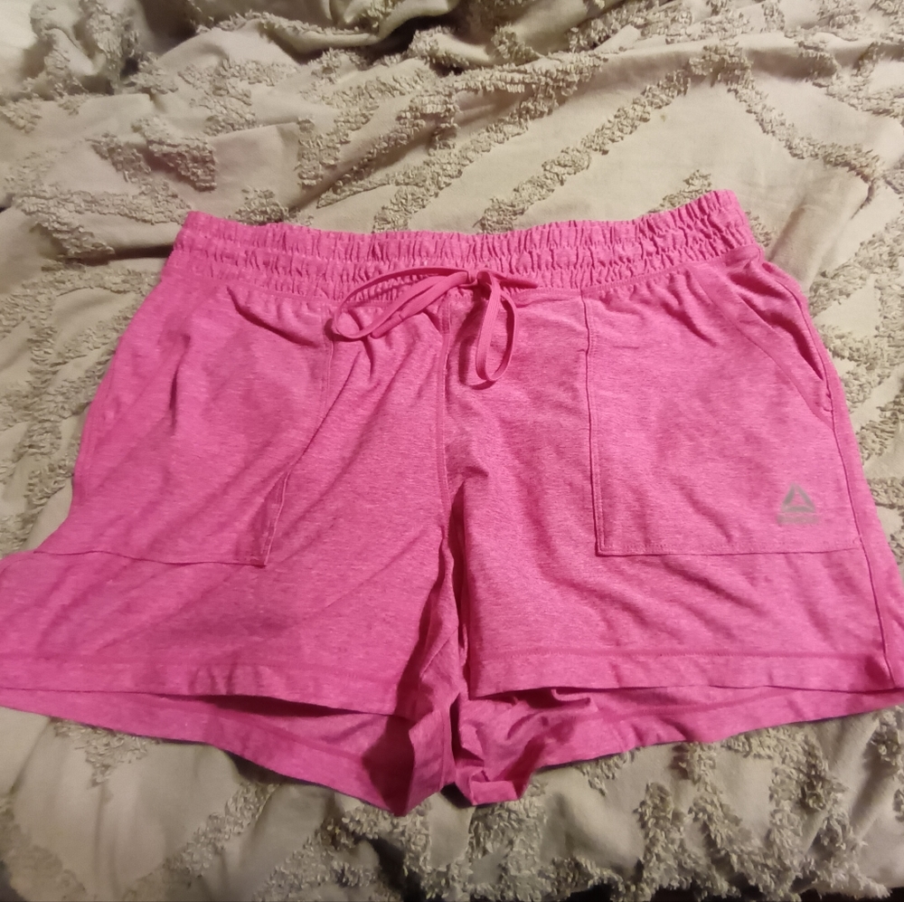 Women's Pink Reebok Athletic Running Shorts Size M